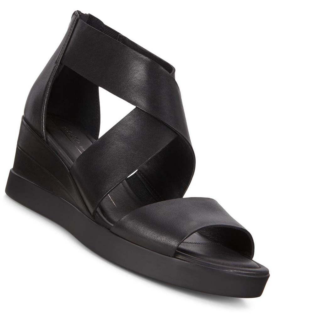 Women's Ecco Shape Wedge Plateaus Sandals Black | SG 190TCE